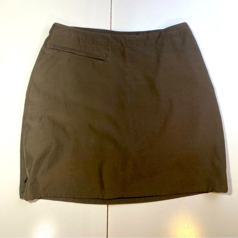 Patagonia Brown Mini Sporty Activewear Skirt W/Built In‎ Shorts Bottom Zippers 6